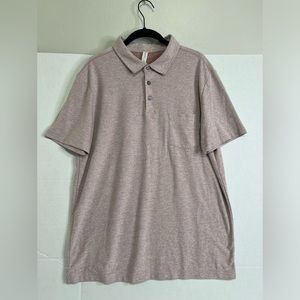 Vuori Ace Polo Short Sleeve Shirt Performance Stretch Large Men Red Active V164